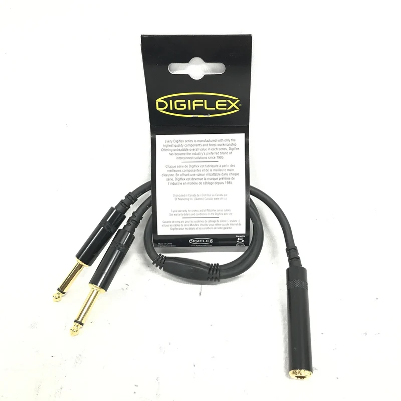 Digiflex HY-1J-2PB-1 1/4" Jack Female to Dual 1/4" Jack Male 1ft Cable