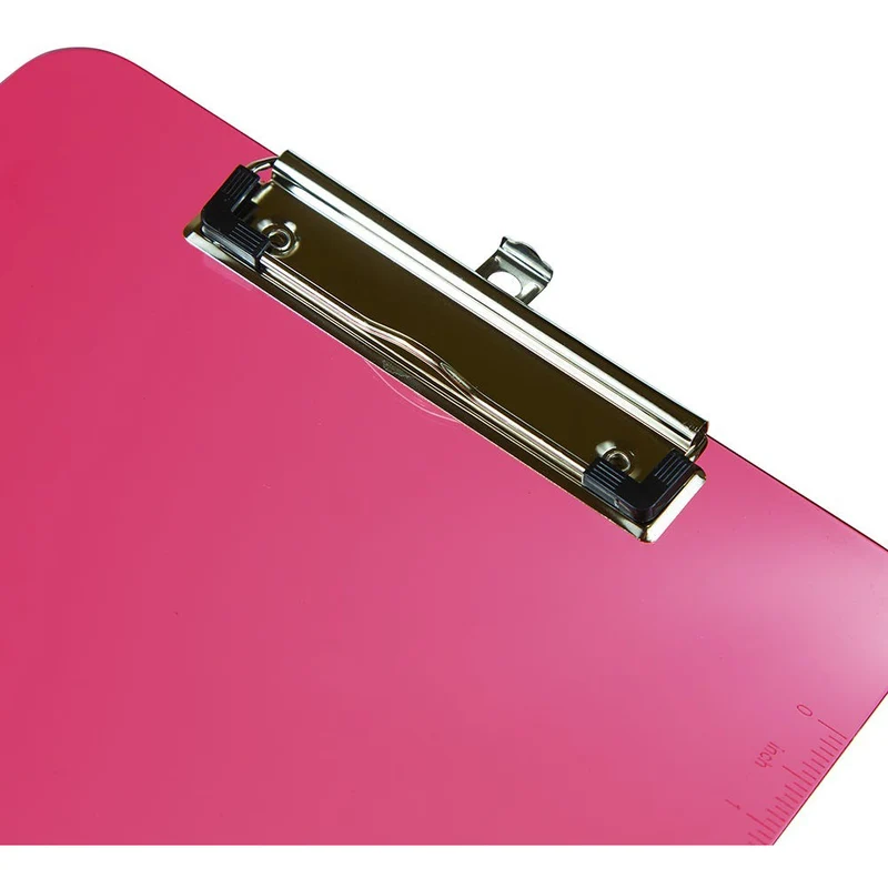 JAM Paper - Presse-papiers en plastique avec pince métallique discrète - format lettre (9 x 12 -5) - rose fuchsia