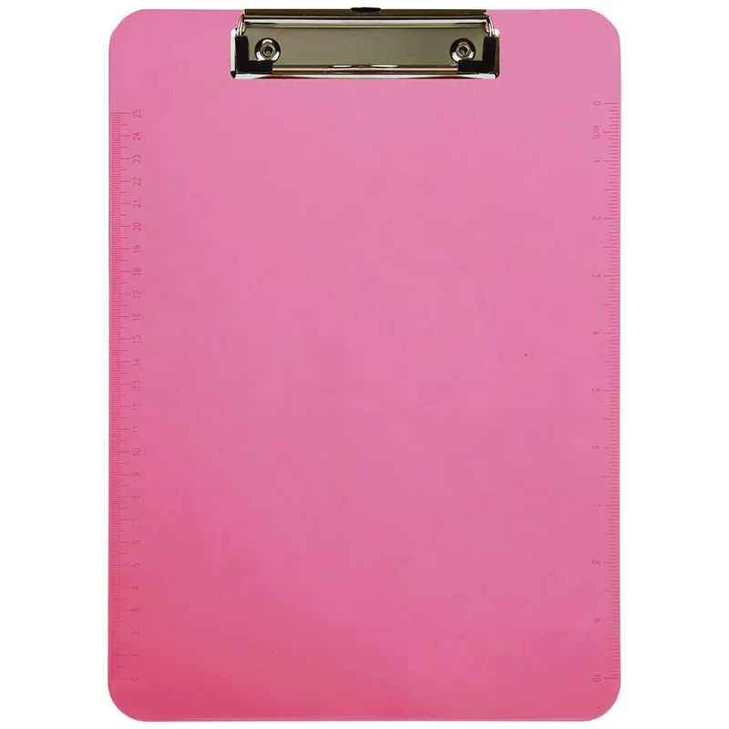 JAM Paper Plastic Clipboards with Low Profile Metal Clip - Letter Size (9 x 12.5) - Fuchsia Pink