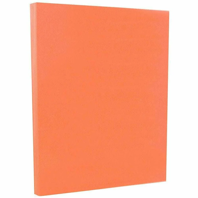 JAM Paper - Papier cartonné Bristol Vellum - 67 lb - 8,5 po x 11 po - Rose saumon - paquet de 50