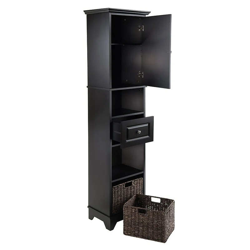 Winsome Wyatt Tall Cabinet with Baskets, Drawer and Door