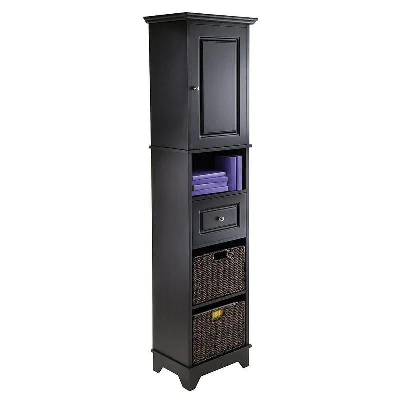 Winsome Wyatt Tall Cabinet with Baskets, Drawer and Door