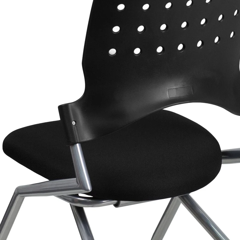 Flash Furniture – Chaises empilables mobiles en tissu rembourré, noir, 2/paquet