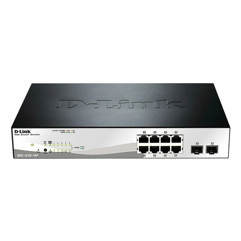 D-Link Commutateur intelligent Gigabit PoE à 10 ports DGS-1210-10P avec 2 ports combinés SFP