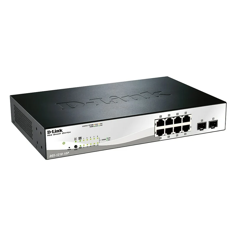 D-Link DGS-1210-10P 10-port Gigabit PoE Smart Switch - including 2 Combo SFP ports