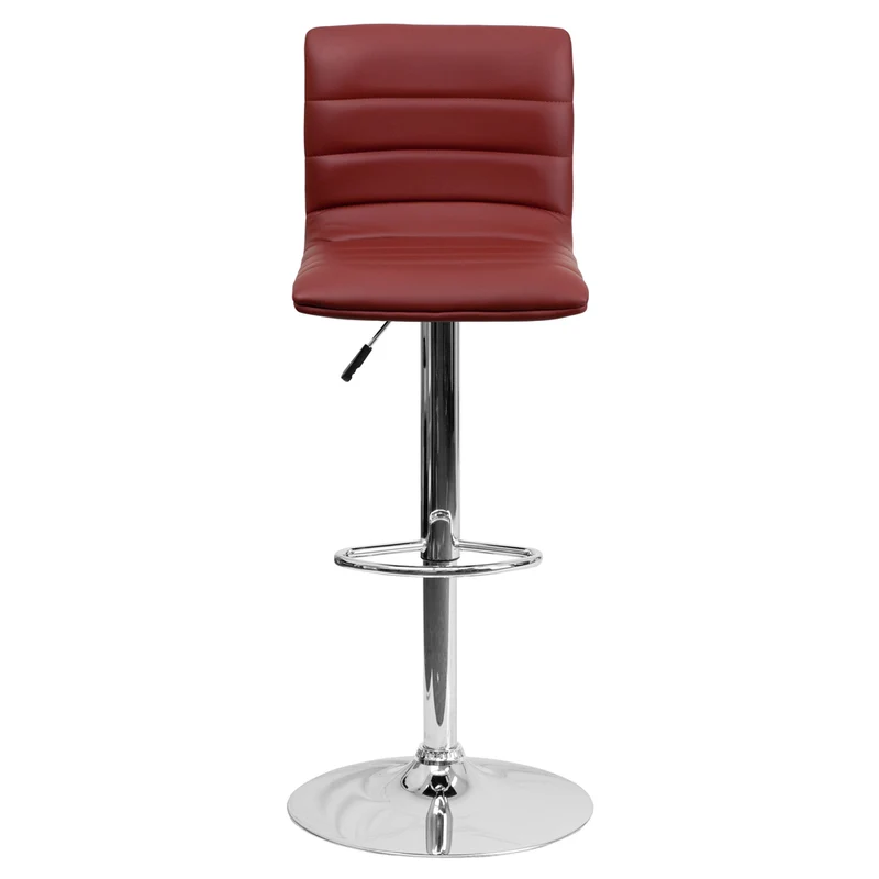 Flash Furniture – Tabouret de bar en vinyle de 16 x 19 po avec base chromée, hauteur réglable, bourgogne