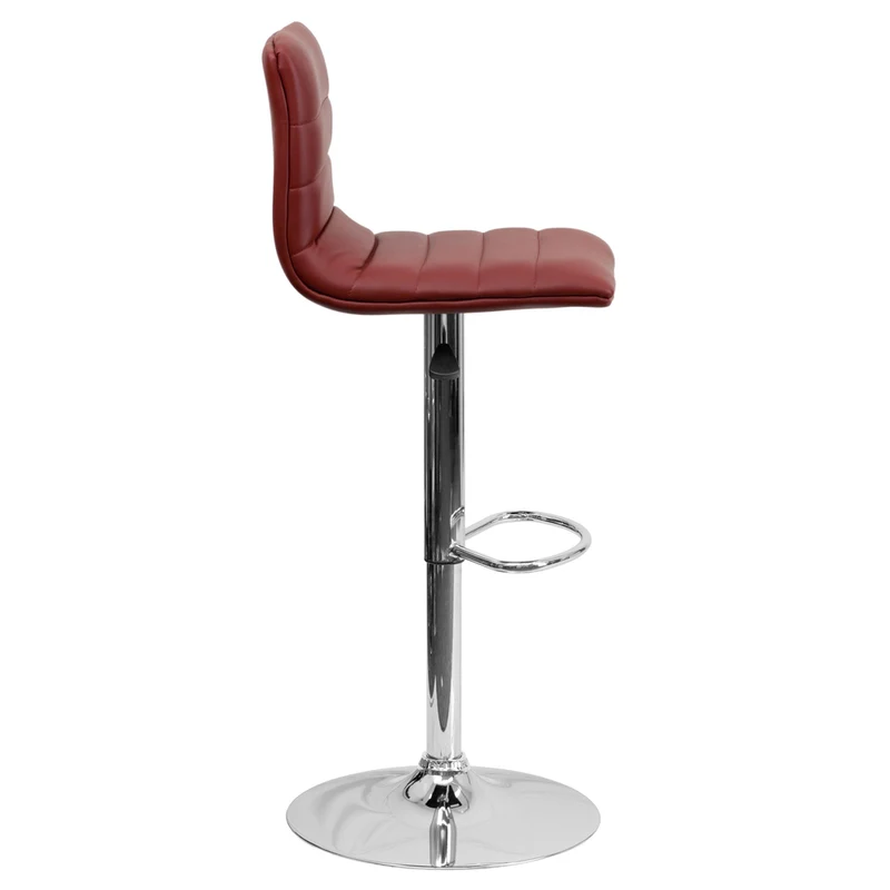 Flash Furniture – Tabouret de bar en vinyle de 16 x 19 po avec base chromée, hauteur réglable, bourgogne