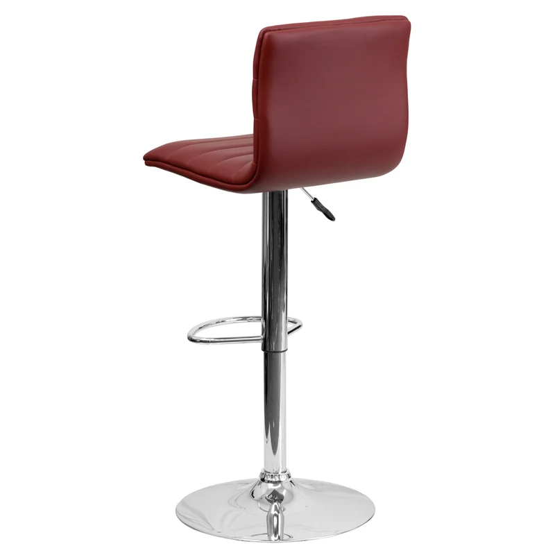 Flash Furniture – Tabouret de bar en vinyle de 16 x 19 po avec base chromée, hauteur réglable, bourgogne