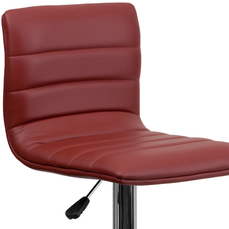 Flash Furniture – Tabouret de bar en vinyle de 16 x 19 po avec base chromée, hauteur réglable, bourgogne