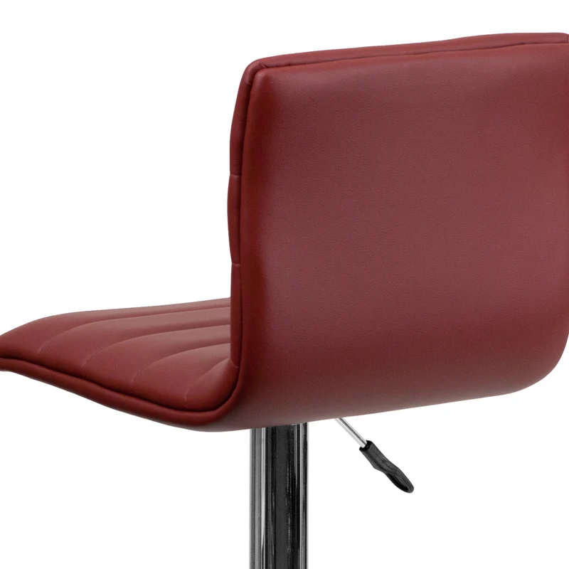 Flash Furniture – Tabouret de bar en vinyle de 16 x 19 po avec base chromée, hauteur réglable, bourgogne