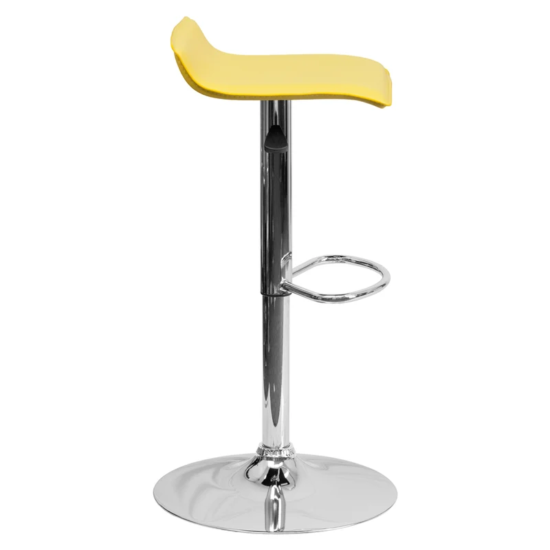 Flash Furniture – Tabouret de bar ajustable en vinyle avec base chromée, 15 x 15 po, jaune