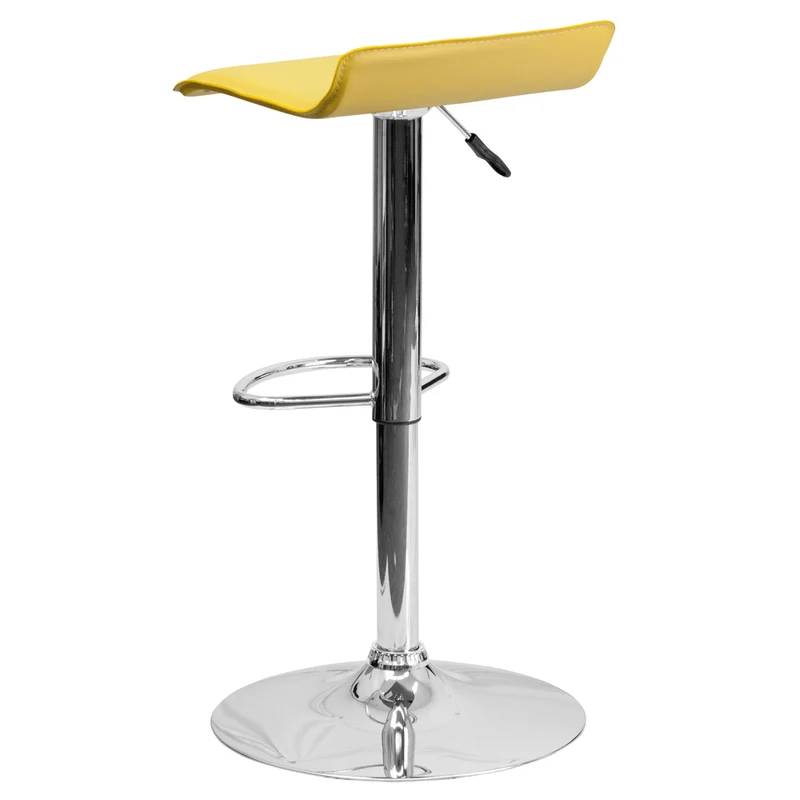 Flash Furniture – Tabouret de bar ajustable en vinyle avec base chromée, 15 x 15 po, jaune