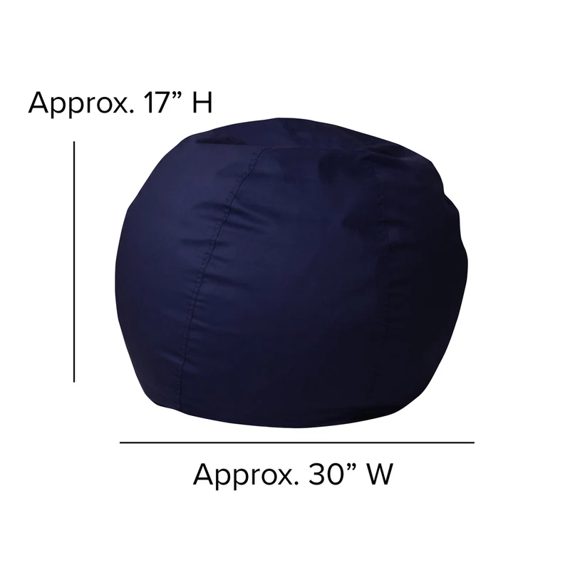 Flash Furniture – Fauteuil poire solide pour enfants, petit, croisé de coton, bleu marine