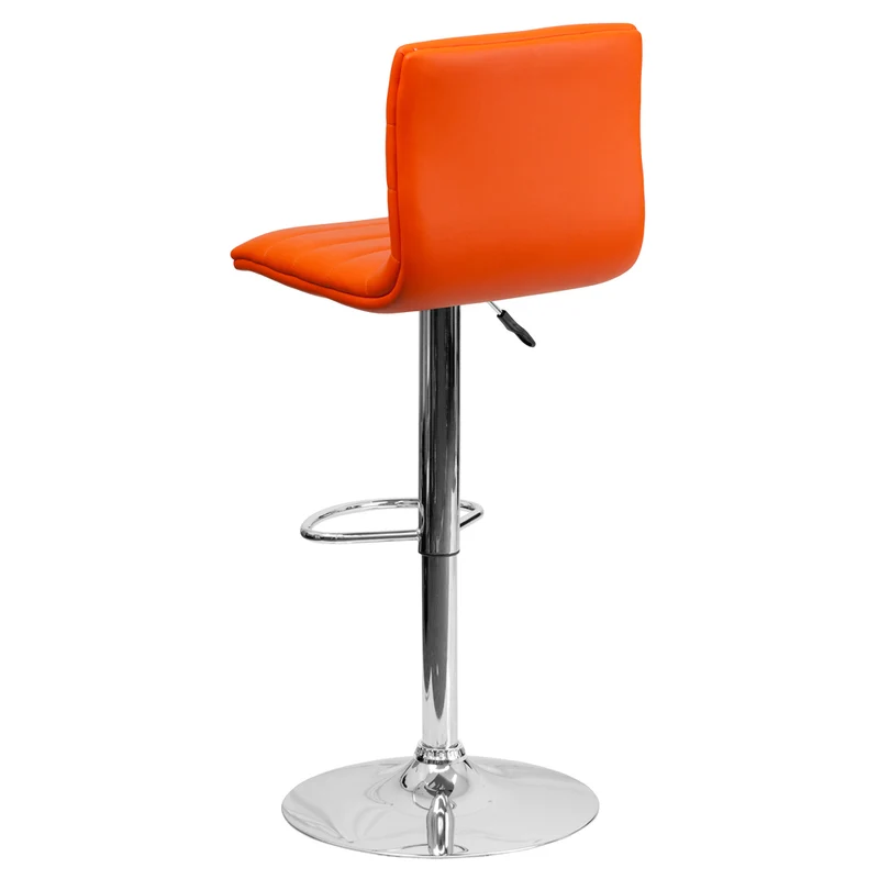 Flash Furniture – Tabouret de bar de 16 x 19 po en vinyle avec base chromée, hauteur réglable, orange