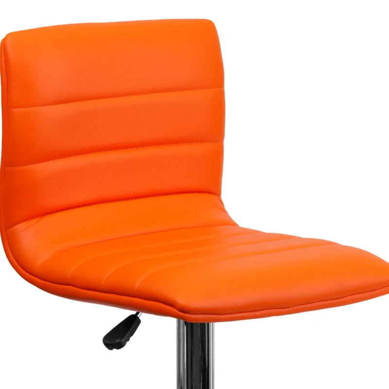 Flash Furniture – Tabouret de bar de 16 x 19 po en vinyle avec base chromée, hauteur réglable, orange