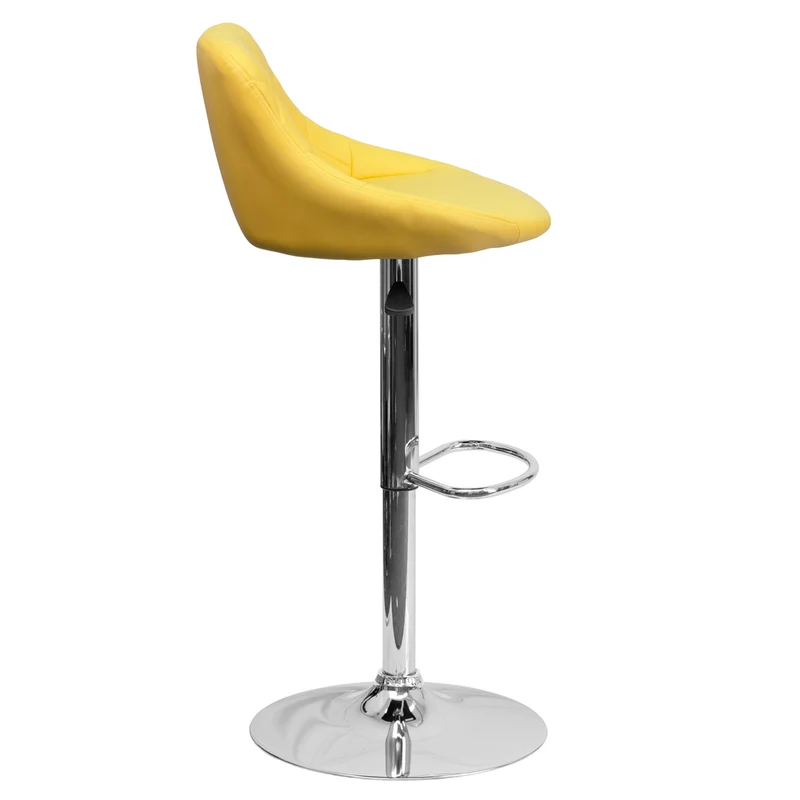Flash Furniture – Tabouret de bar de 18 1/2 x 19 po en vinyle avec base chromée, hauteur réglable, jaune