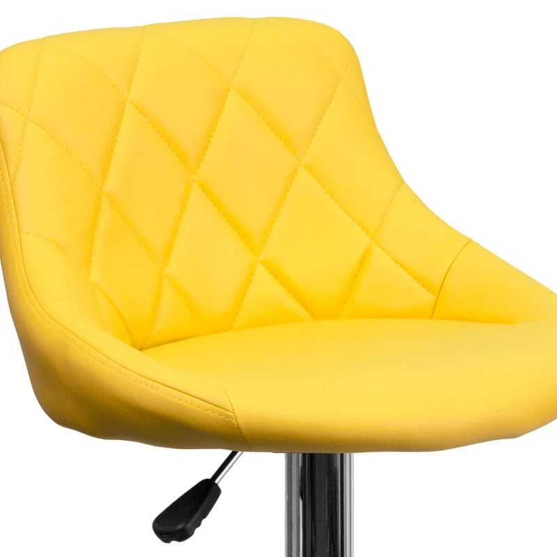 Flash Furniture – Tabouret de bar de 18 1/2 x 19 po en vinyle avec base chromée, hauteur réglable, jaune