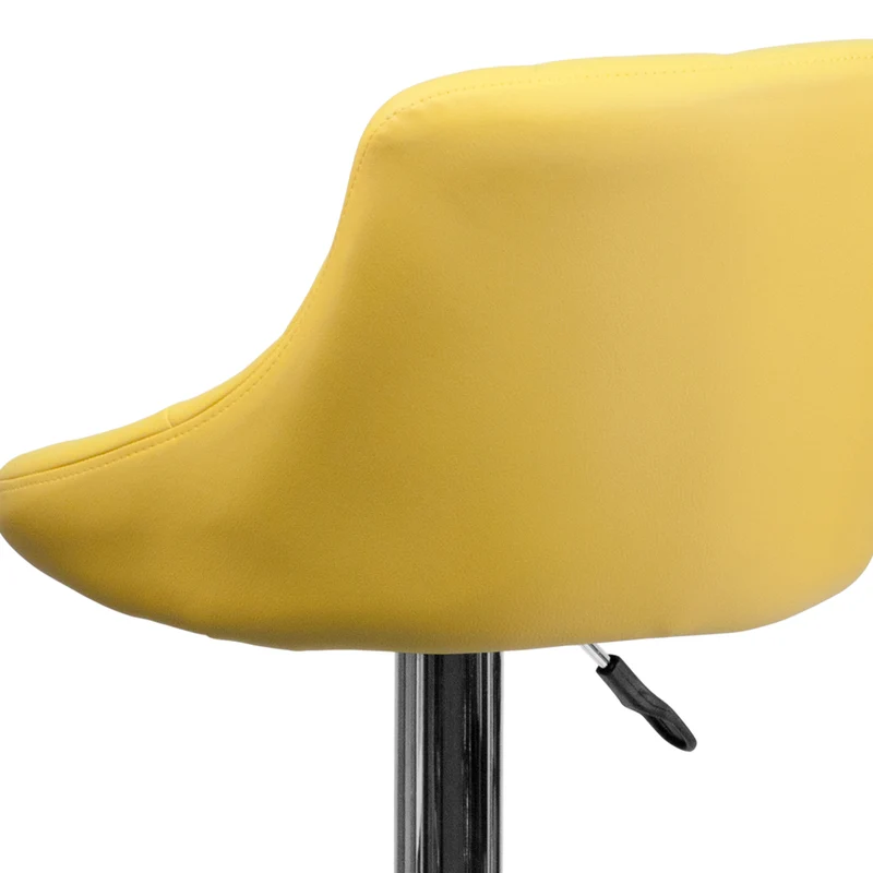 Flash Furniture – Tabouret de bar de 18 1/2 x 19 po en vinyle avec base chromée, hauteur réglable, jaune