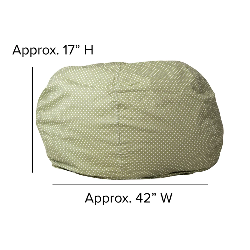 Flash Furniture – Fauteuil poire surdimensionné en coton brossé à pois, vert
