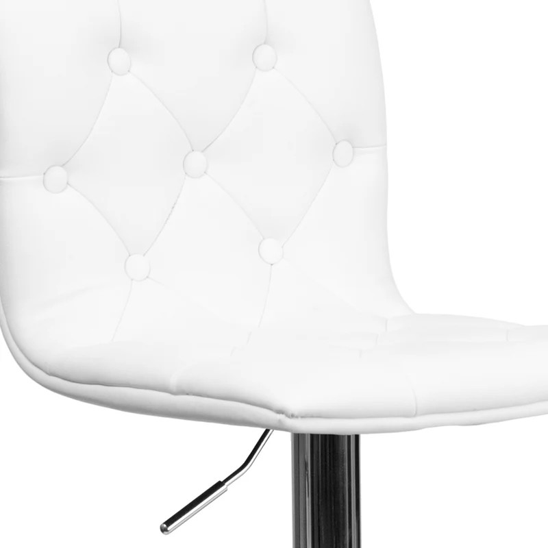 Flash Furniture – Tabouret de bar ajustable en vinyle avec base chromée, 15 1/2 x 18 po, blanc