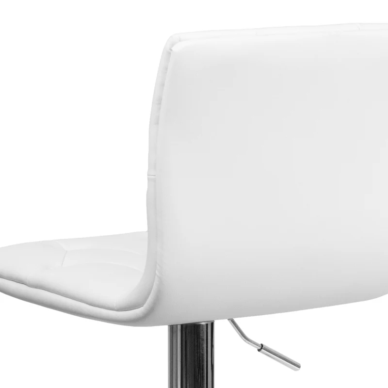Flash Furniture – Tabouret de bar ajustable en vinyle avec base chromée, 15 1/2 x 18 po, blanc