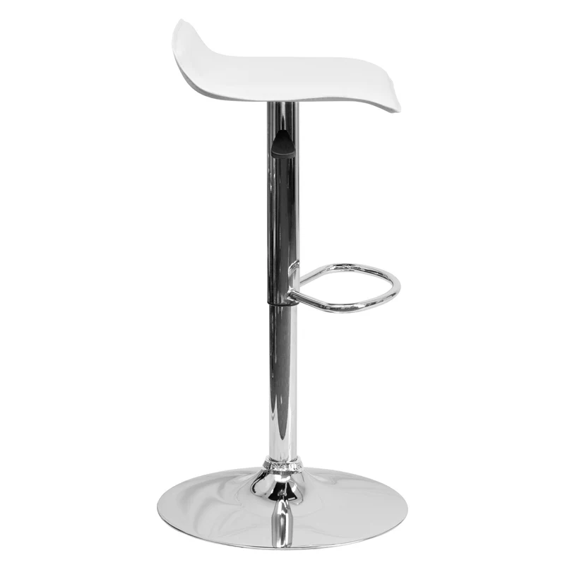 Flash Furniture – Tabouret de bar de 15 x 15 po en vinyle avec base chromée, hauteur réglable, blanc