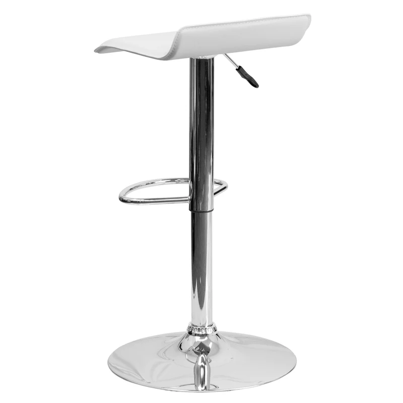 Flash Furniture – Tabouret de bar de 15 x 15 po en vinyle avec base chromée, hauteur réglable, blanc