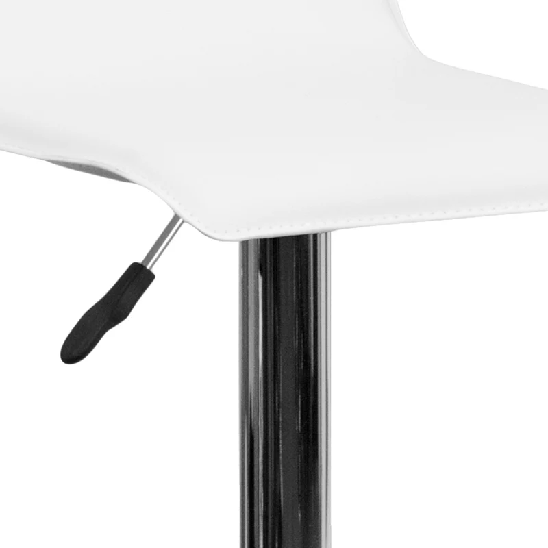 Flash Furniture – Tabouret de bar de 15 x 15 po en vinyle avec base chromée, hauteur réglable, blanc