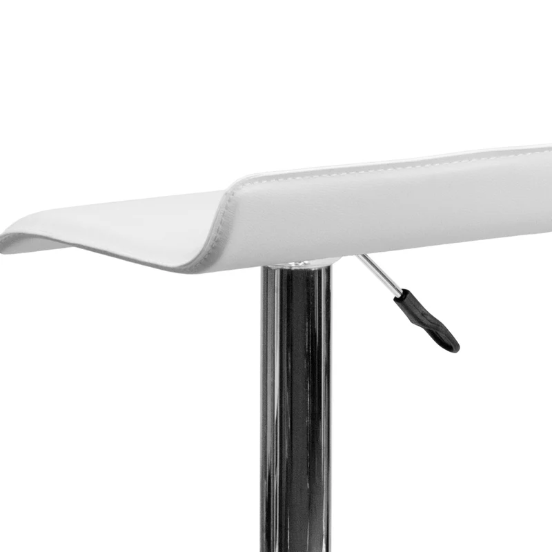 Flash Furniture – Tabouret de bar de 15 x 15 po en vinyle avec base chromée, hauteur réglable, blanc
