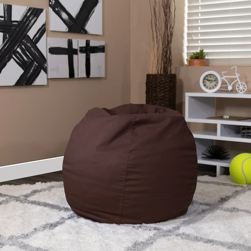 Flash Furniture – Fauteuil poire pour enfants en coton brossé, brun