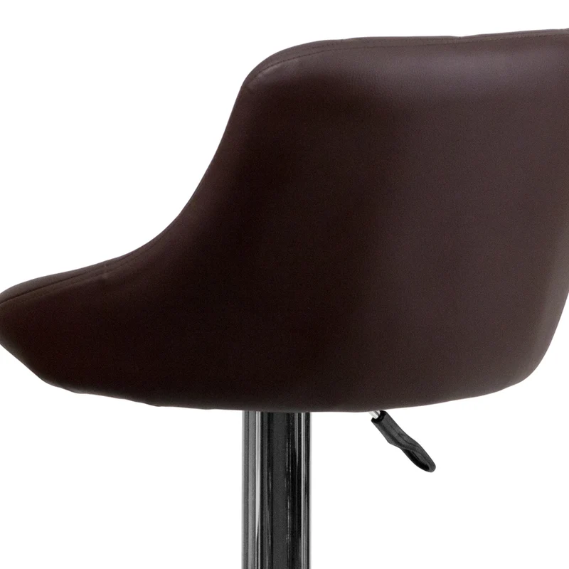 Flash Furniture - Tabouret à hauteur réglable 18 1/2 po x 19 po, assise en vinyle et base chromée, brun