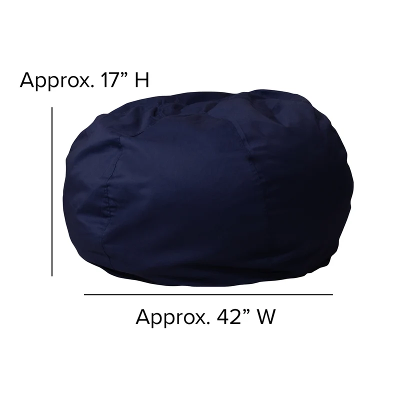 Flash Furniture – Fauteuil poire solide surdimensionné en coton brossé, bleu marine