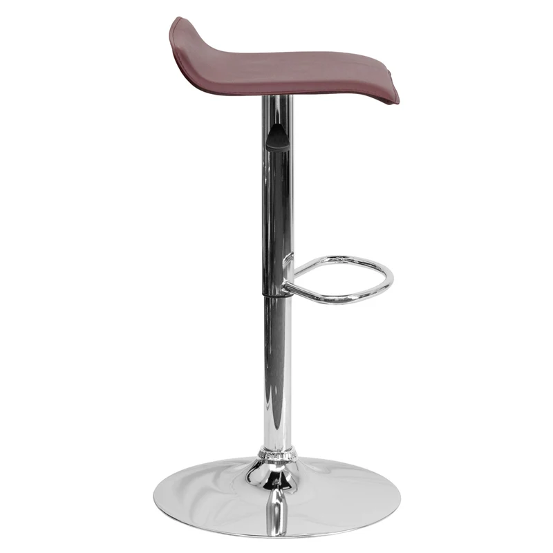 Flash Furniture – Tabouret de bar de 15 x 15 po en vinyle avec base chromée, hauteur réglable, bourgogne