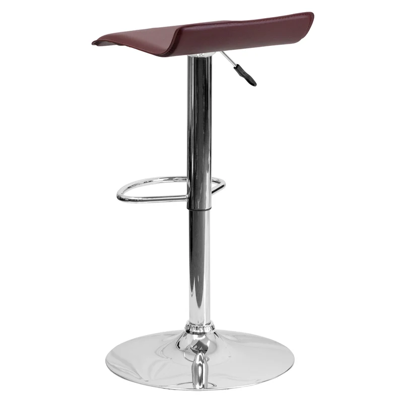 Flash Furniture – Tabouret de bar de 15 x 15 po en vinyle avec base chromée, hauteur réglable, bourgogne