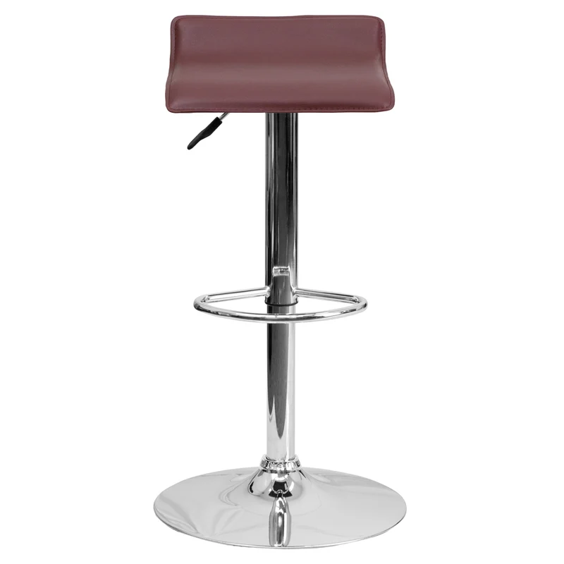 Flash Furniture – Tabouret de bar de 15 x 15 po en vinyle avec base chromée, hauteur réglable, bourgogne