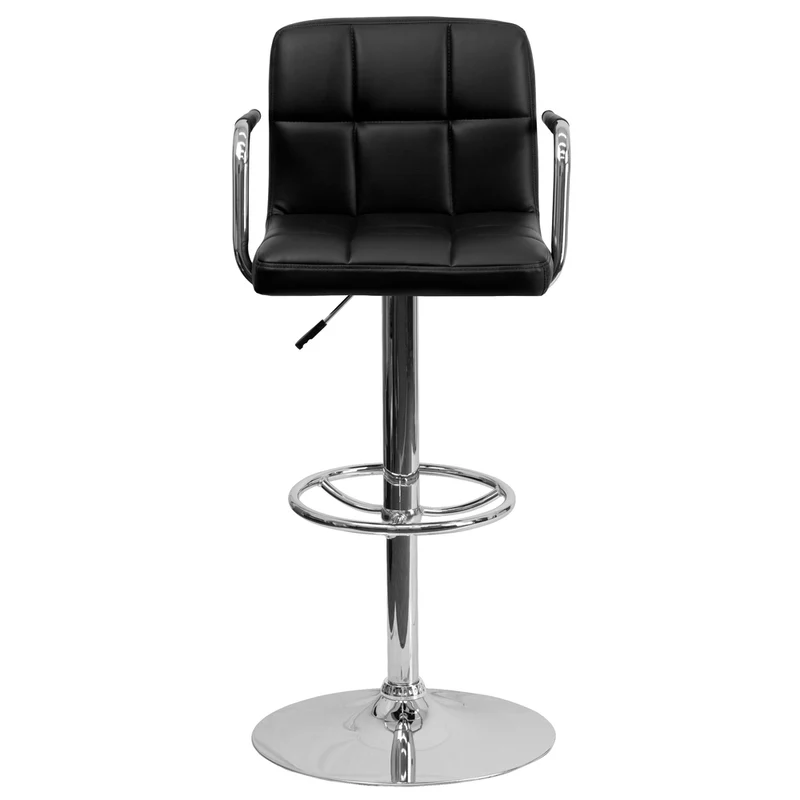 Flash Furniture – Tabouret de bar à hauteur réglable en vinyle, 20 x 18 po, noir