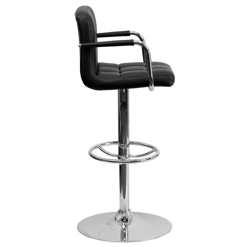 Flash Furniture – Tabouret de bar à hauteur réglable en vinyle, 20 x 18 po, noir
