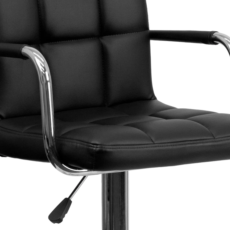 Flash Furniture – Tabouret de bar à hauteur réglable en vinyle, 20 x 18 po, noir