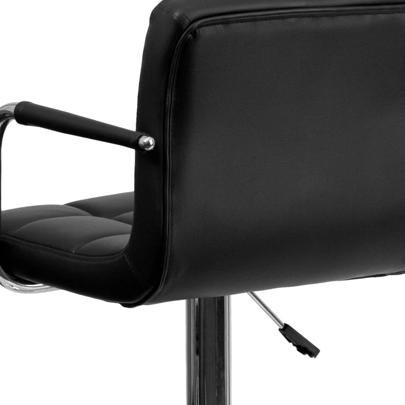 Flash Furniture – Tabouret de bar à hauteur réglable en vinyle, 20 x 18 po, noir