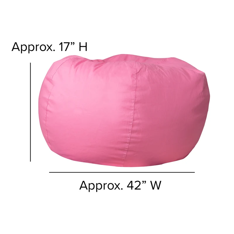 Flash Furniture – Fauteuil poire solide surdimensionné en coton brossé, rose pâle