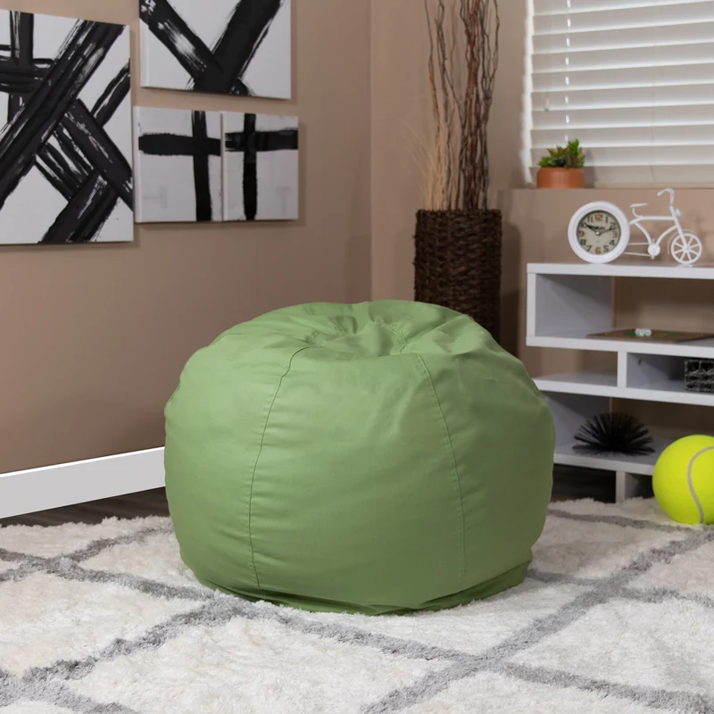 Flash Furniture – Fauteuil poire pour enfants en coton brossé, vert