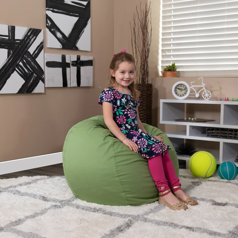 Flash Furniture – Fauteuil poire pour enfants en coton brossé, vert