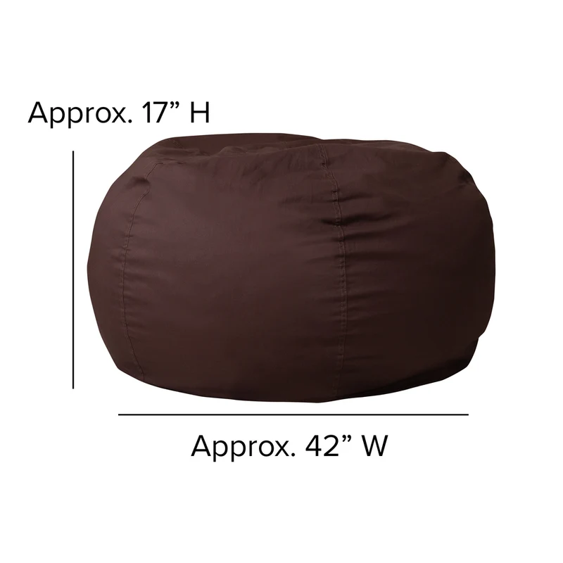 Flash Furniture – Fauteuil poire solide surdimensionné en coton brossé, brun