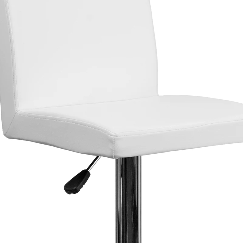 Flash Furniture – Tabouret de bar de 15 1/2 x 18 1/2 po en vinyle avec base chromée, hauteur réglable, blanc