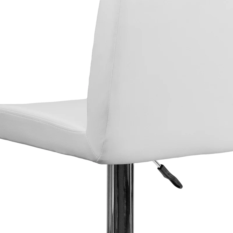 Flash Furniture – Tabouret de bar de 15 1/2 x 18 1/2 po en vinyle avec base chromée, hauteur réglable, blanc
