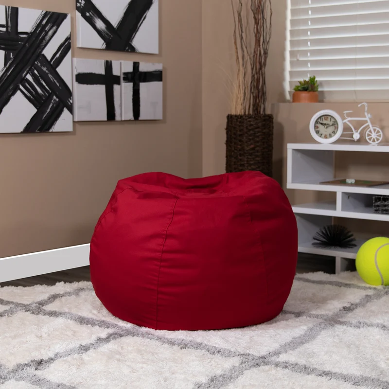 Flash Furniture – Fauteuil poire en croisé de coton solide, petit, pour enfants, rouge