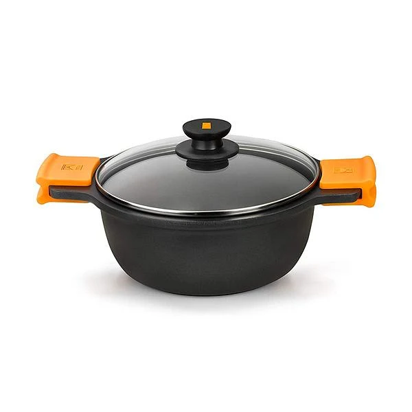 Casserole with glass lid BRA A270328 5,7 L (Ø 28 cm) Aluminio