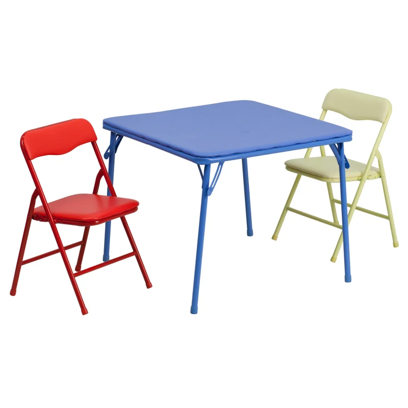 Flash Furniture Kids Colourful 3 Piece Folding Table & Chair Set