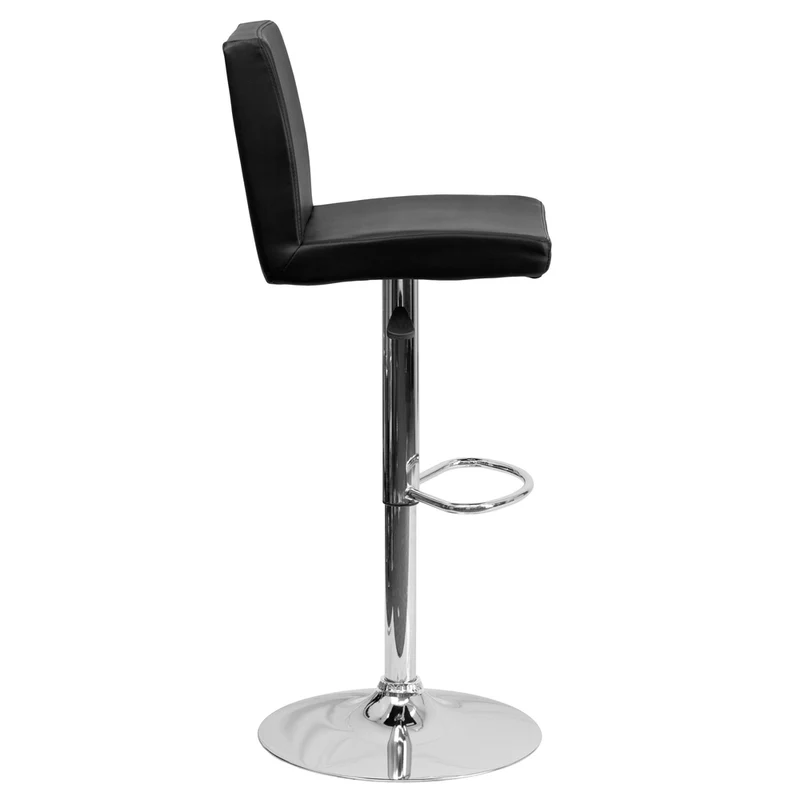 Flash Furniture – Tabouret de bar de 15 1/2 x 18 1/2 po en vinyle avec base chromée, hauteur réglable, noir