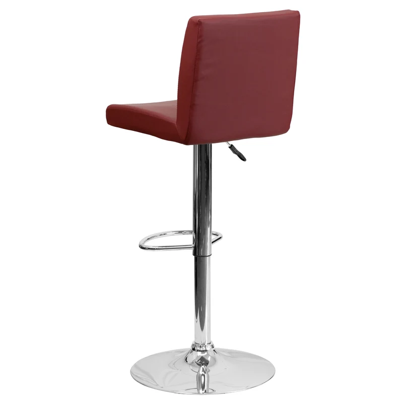 Flash Furniture – Tabouret de bar ajustable en vinyle et à pied chromé, 15 1/2 x 18 1/2 po, bourgogne
